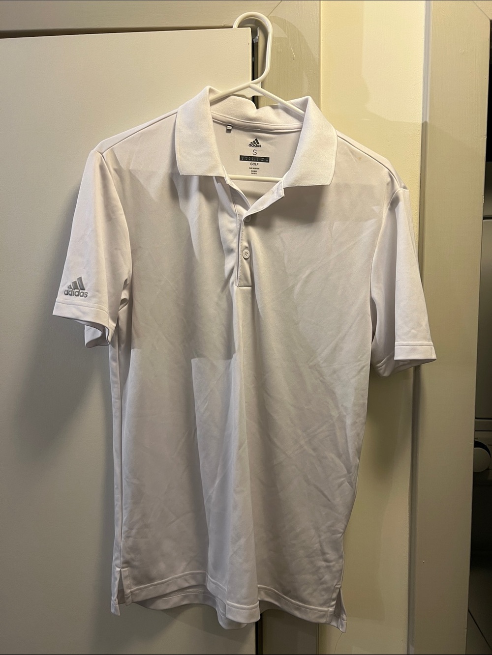 adidas Men’s White Polo Golf Shirt - Short Sleeve Performance